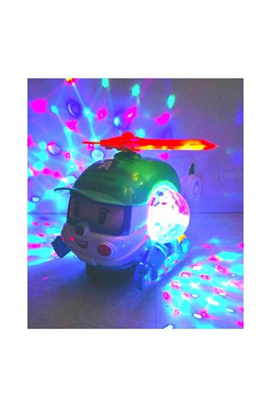 Cartoon Helikopter Pilli Işıklı Müzikli 25 Cm D:1