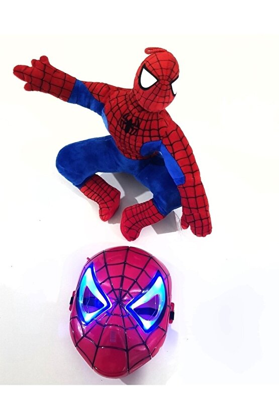 1 Adet Kaliteli Ithal Kumaş Peluş Spiderman Ve Işıklı Örümcek Adam Maskesi Erkek Cocuk Oyuncakları K