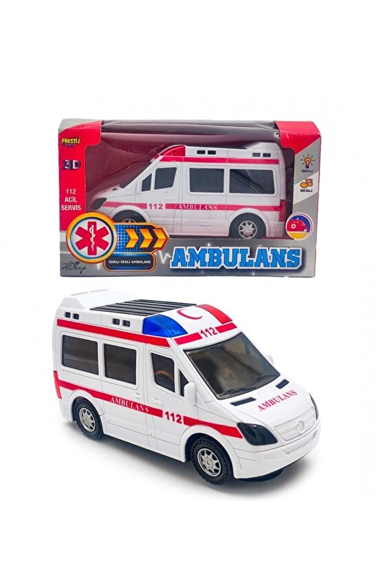 Prestij Pilli 3d Işıklı Ve Türkçe Anons Sesli Oyuncak Ambulans Arabası