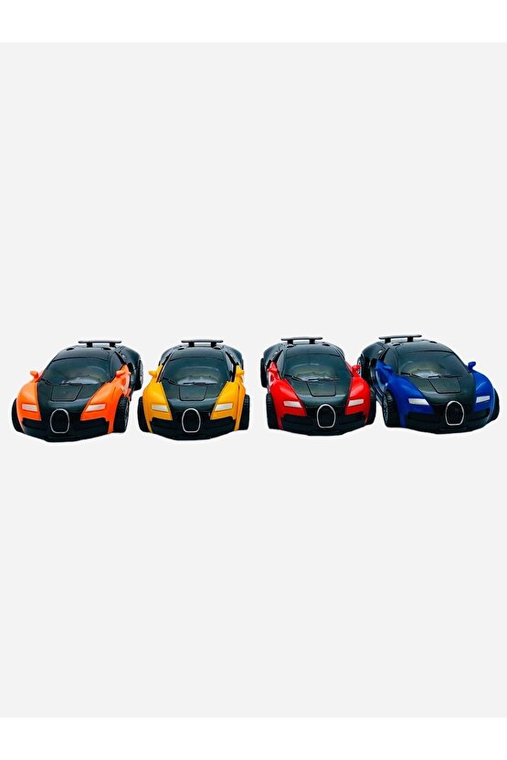 Robota Dönüşen Bugatti Transformers Araba 4lü Set