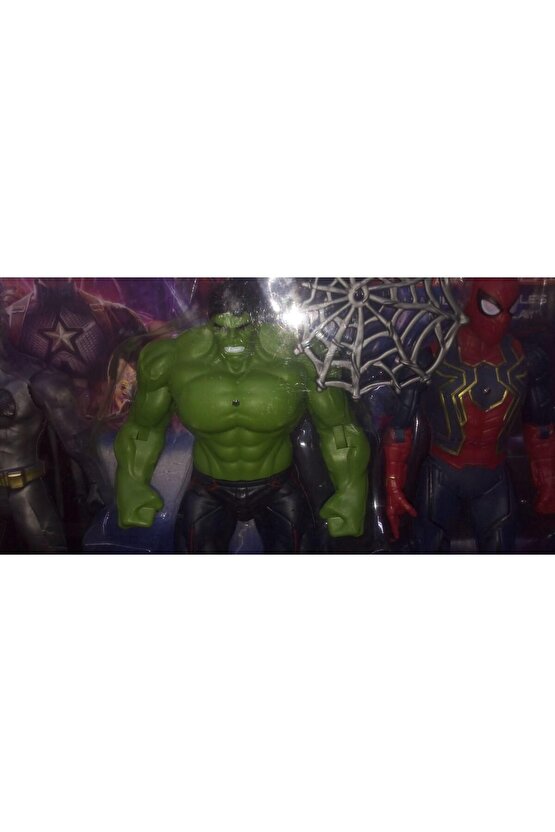 3 LÜ KAHRAMANLAR HULK DEMİR ADAM ÖRÜMCEK ADAM YENİLMEZLER IŞIKLI FİGÜRLER 18 CM