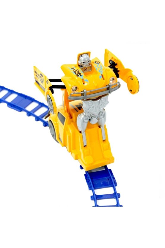 168g48a Robot Track Raylı Pilli Robota Dönüşen Araba