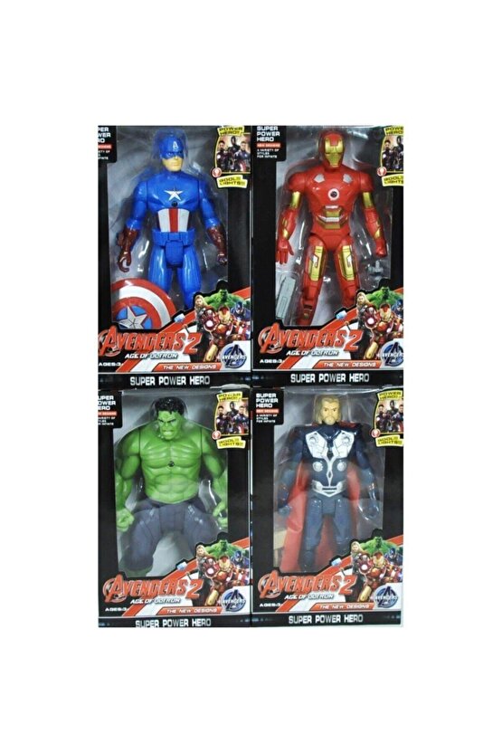 Hulk Ironman Thor Kaptan Amerika Oyuncak Yenilmezler 4 Lü Set