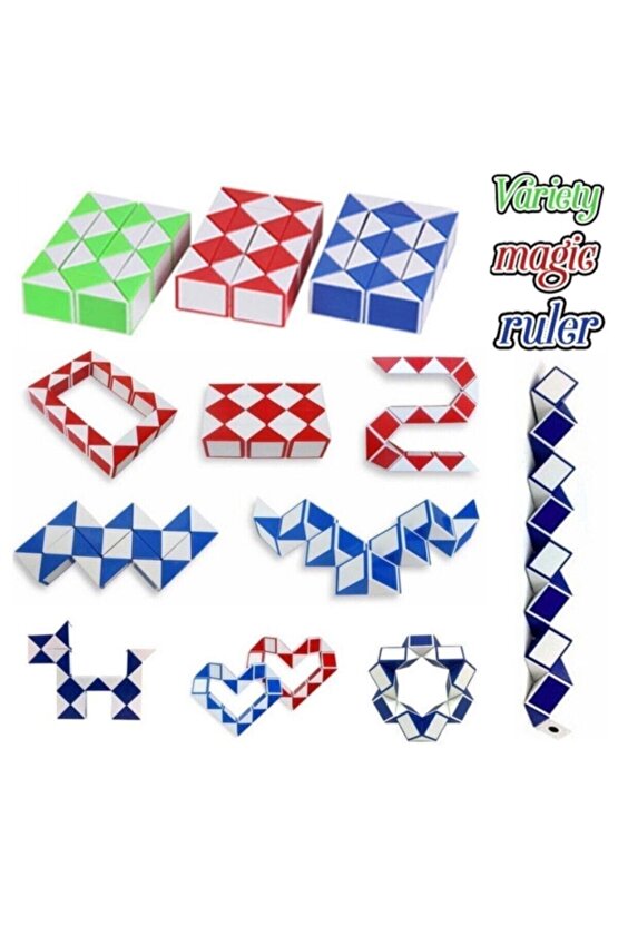 Şekilden Şekile Giren Sihirli Yılan Zeka Küpü Snake Magic Cube 3 Lü Set