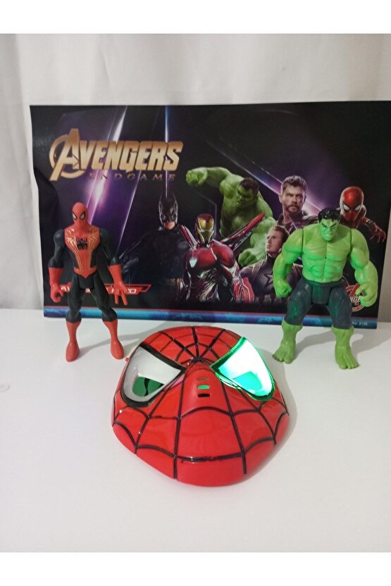 AVNGERS IŞIKLI ÖRÜMCEK ADAM (SPİDER MAN) MASKESİ HULK VE SPİDER MAN 20CM KARAKTER OYUNCAK