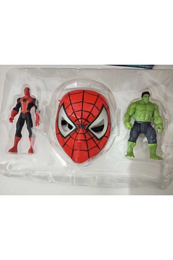 AVNGERS IŞIKLI ÖRÜMCEK ADAM (SPİDER MAN) MASKESİ HULK VE SPİDER MAN 20CM KARAKTER OYUNCAK