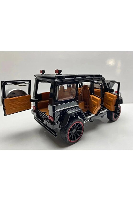 Mercedes G Jip Diecast Metal Model Oyuncak Araba 23 Cm Sesli Işıklı Kaput Bagaj Kapılar Açılabilen