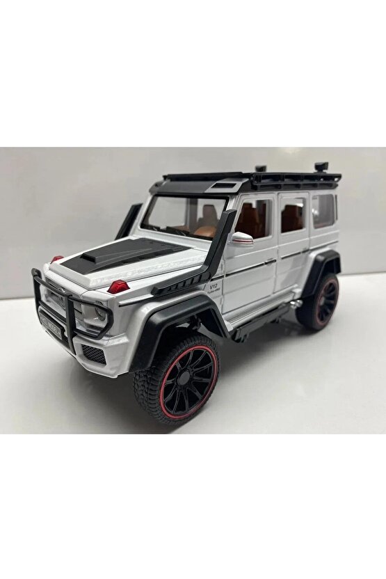 Mercedes G Jip Diecast Metal Model Oyuncak Araba 23 Cm Sesli Işıklı Kaput Bagaj Kapılar Açılabilen