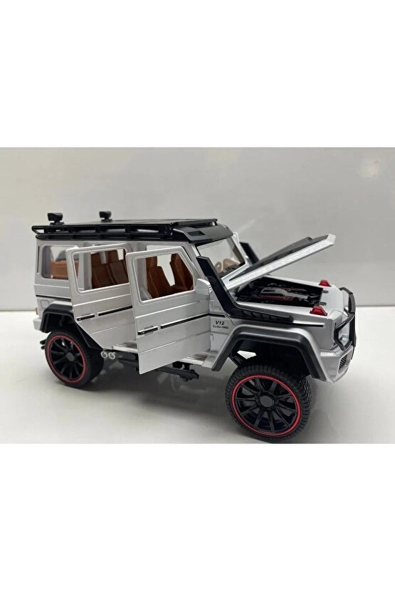 Mercedes G Jip Diecast Metal Model Oyuncak Araba 23 Cm Sesli Işıklı Kaput Bagaj Kapılar Açılabilen