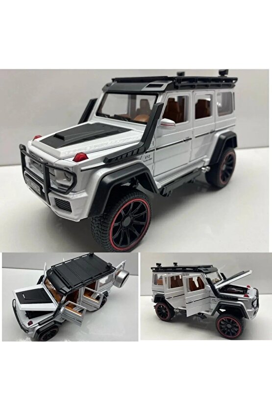 Mercedes G Jip Diecast Metal Model Oyuncak Araba 23 Cm Sesli Işıklı Kaput Bagaj Kapılar Açılabilen