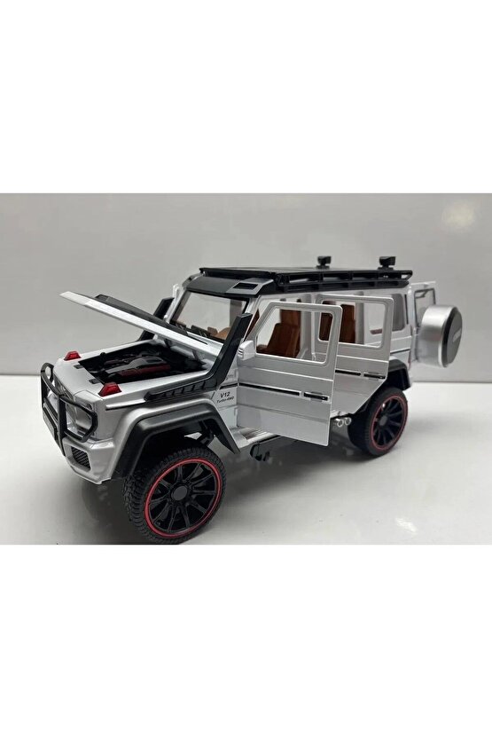 Mercedes G Jip Diecast Metal Model Oyuncak Araba 23 Cm Sesli Işıklı Kaput Bagaj Kapılar Açılabilen