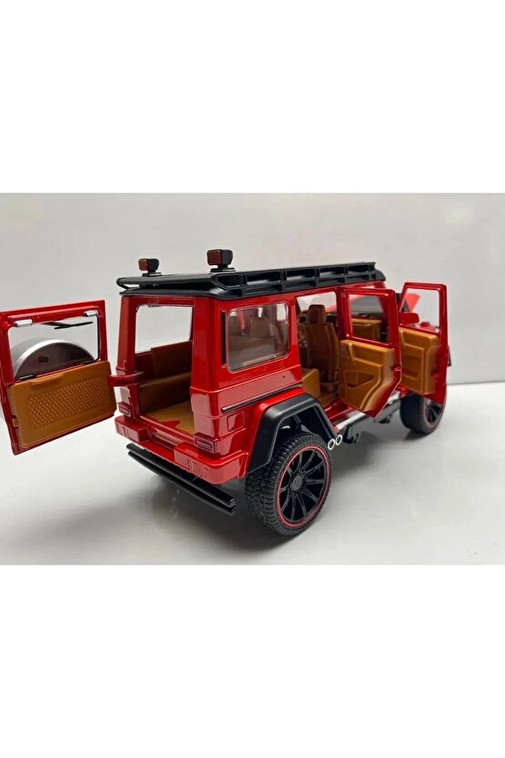 Mercedes G Jip Diecast Metal Model Oyuncak Araba 23 Cm Sesli Işıklı Kaput Bagaj Kapılar Açılabilen