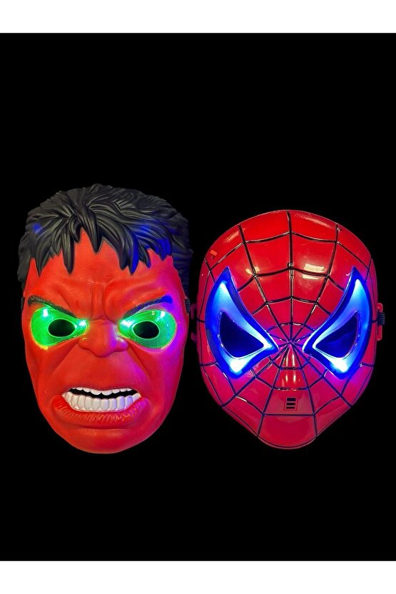 Spiderman Hulk Işıklı Maske 2 Adet