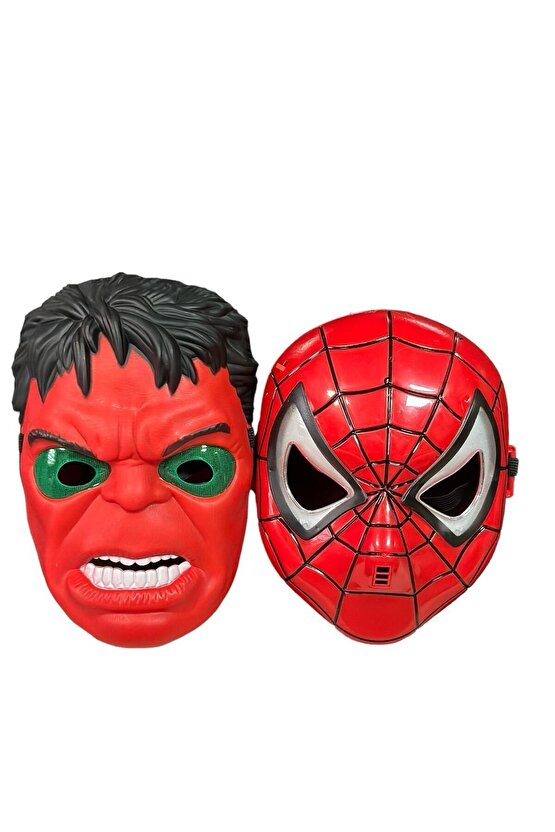 Spiderman Hulk Işıklı Maske 2 Adet