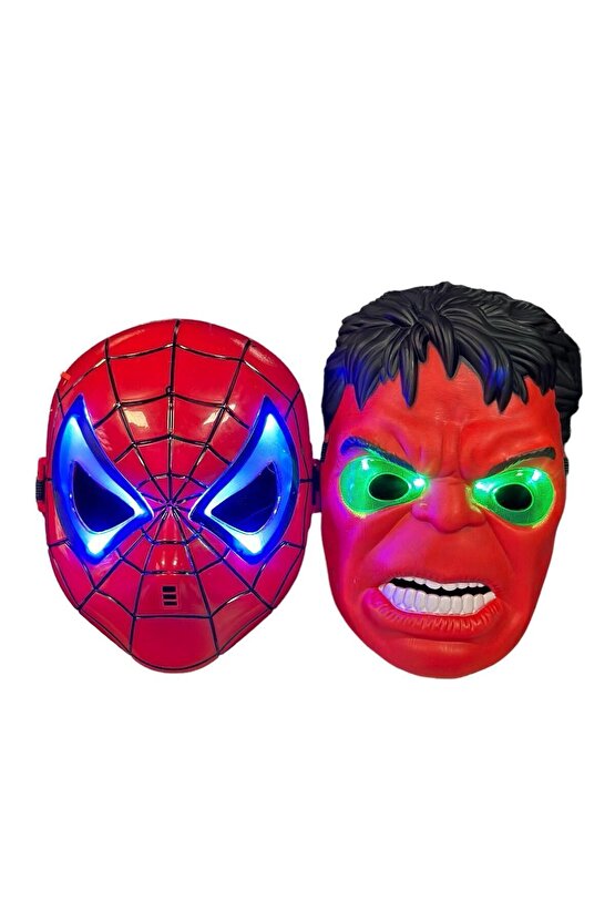 Spiderman Hulk Işıklı Maske 2 Adet