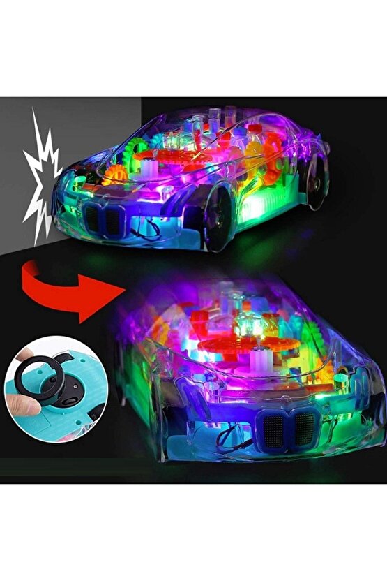 Renkli Led Işıklı Transparan Araba Oyuncak Araba Yılbaşı Hediyeleri Chrıstmas Gıfts Sıradışı Tasarım