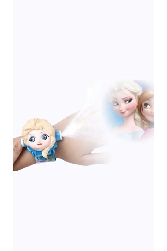 Frozen Elsa 3D Projeksiyonlu Saat 24 Farklı Karakteri Duvara Yansıtır