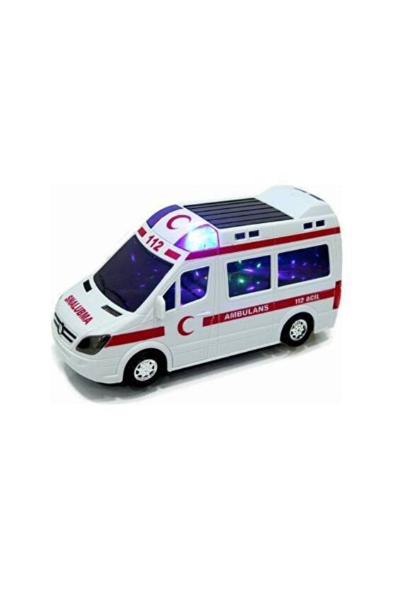 Oyuncak Pilli 3d Işıklı Ve Sesli Ambulans