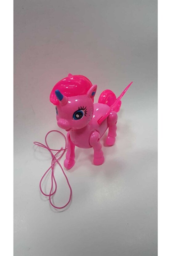 Pilli Yürüyen Sesli Hareketli Pembe Pony At