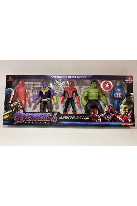 Bade Oyuncak 5li Orta Boy Avengers Kahramanlar Seti Figür Hulk Thanos Spider