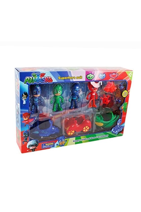 Es3363 Pjmasks Pijimaskeliler Aksiyon Figür Oyuncak Seti Araçları  Aksesuarları