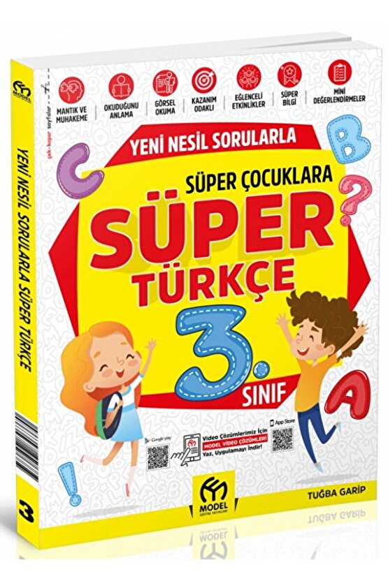 3. Sınıf Yeni Nesil Sorularla Süper Türkçe  Tuğba Garip  Model Eğitim Yayıncılık  9786258358889