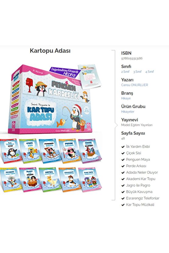 Model Eğitim Yayınları Kartopu Adası Hikaye Serisi 3. Ve 4. Sınıflar Için 10 Kitap Model Çocuk