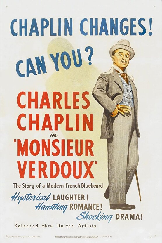 Monsieur Verdoux (1947) ( FOLYO ) - AFİŞ - POSTER-4675