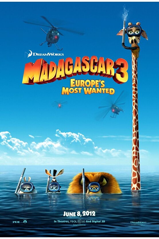 Madagascar 3 Europes Most Wanted (2012) 2 ( FOLYO ) - AFİŞ - POSTER-4452