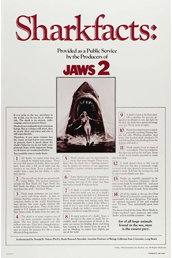 Jaws 2 (1978) 2 ( FOLYO ) - AFİŞ - POSTER-3904