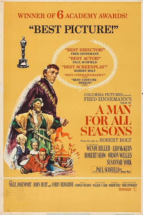 A Man for All Seasons (1966) ( FOLYO ) - AFİŞ - POSTER-1099