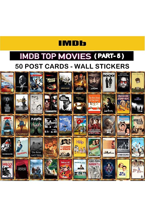 Altın Filmler - Golden Movies - IMDB Top Movies Post Cards - Wall Sticker Part 5 Poster