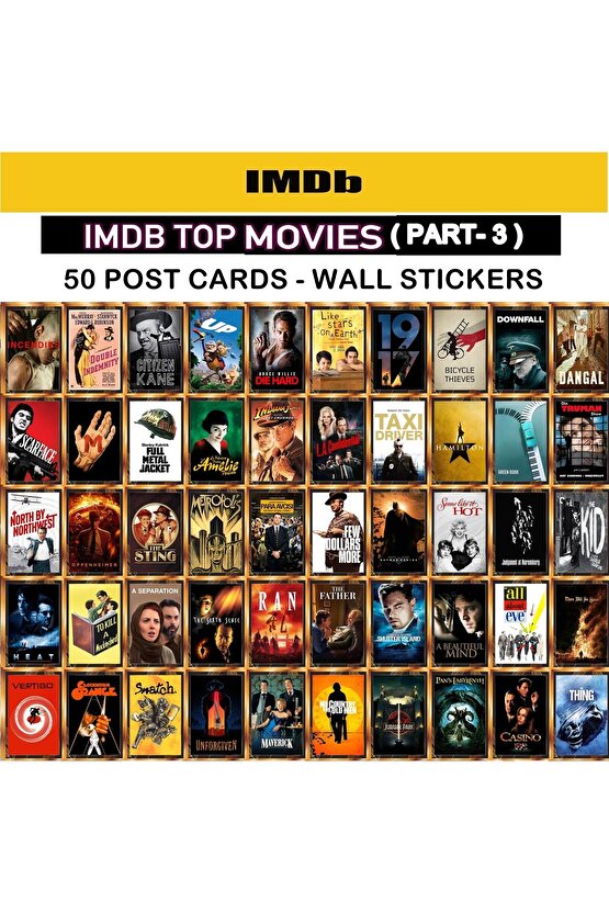 Altın Filmler - Golden Movies - IMDB Top Movies Post Cards - Wall Sticker Part 3 Poster