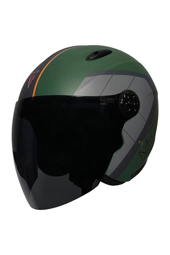 Motosiklet ve Bisiklet  Yarım Kask Siyah Cam CE Sertifikalı Abs Material Motor Kaskı Cargo