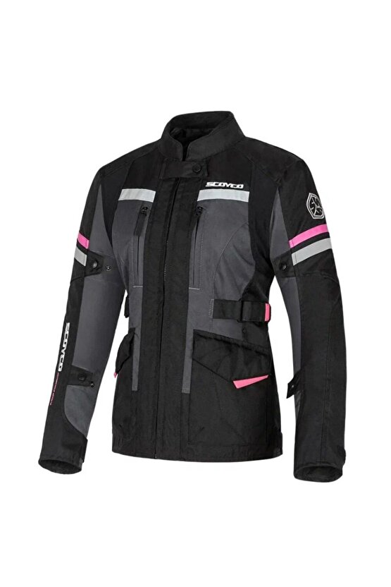 Motosiklet Kadın Montu 4 Mevsim Uzun Oxford 600-d Dayanıklı Kumaş Women Motor Mont Black
