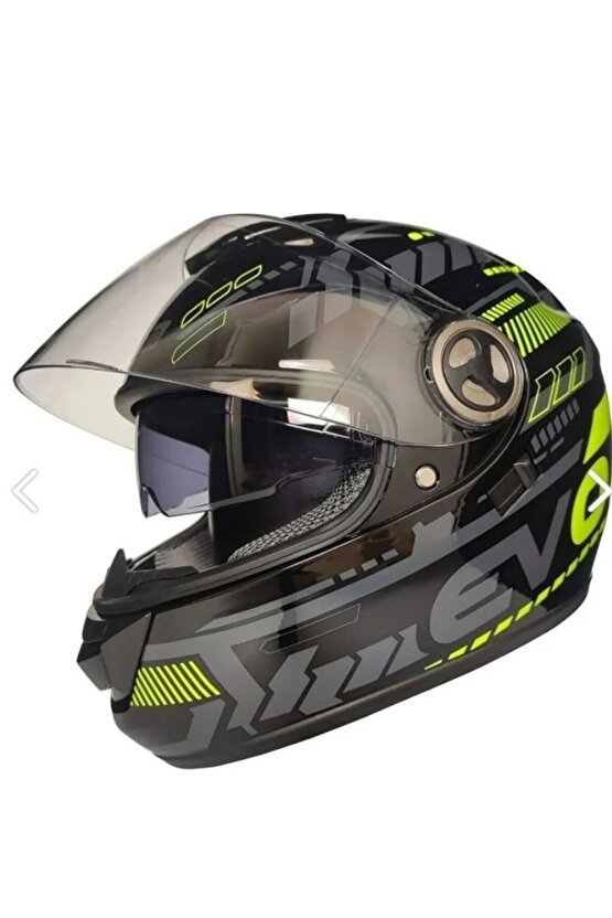 Motosiklet Kaskı Ce Onaylı Full Face Abs Materıal Güneş Vizörlü Kask FR 913 Evo Yellow