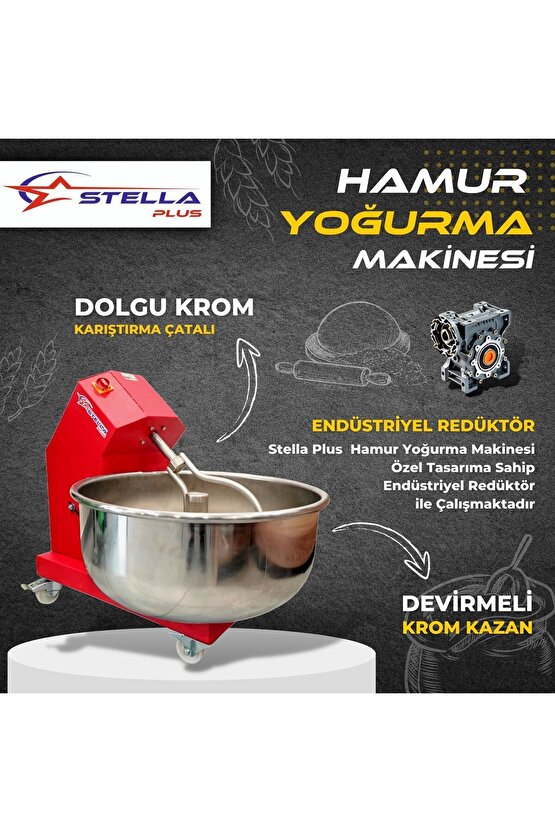 Sp25d - 25 Kg Un 35 Kg Hamur Kapasiteli Devirmeli Hamur Yoğurma Makinesi