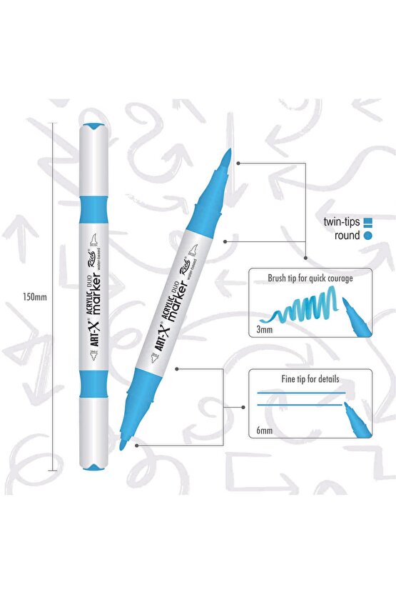 ART-X AKRİLİK MARKER ÇİFT TARAFLI KALEM