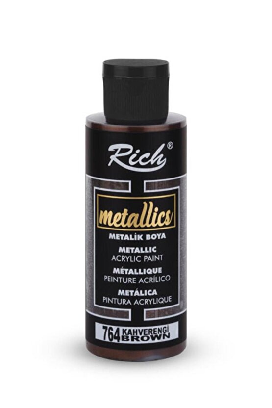 Metalik Akrilik Boya - Metallic Acrylic Paint 120cc Kahverengi Brown 764