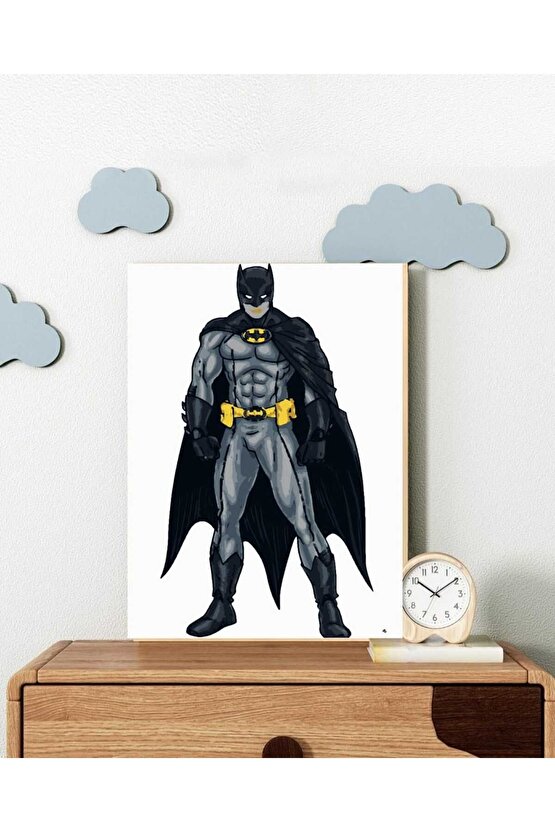 Sayılarla Boyama Kasnaklı Tablo Seti Fırça Boya Dahil 30x40 BATMAN