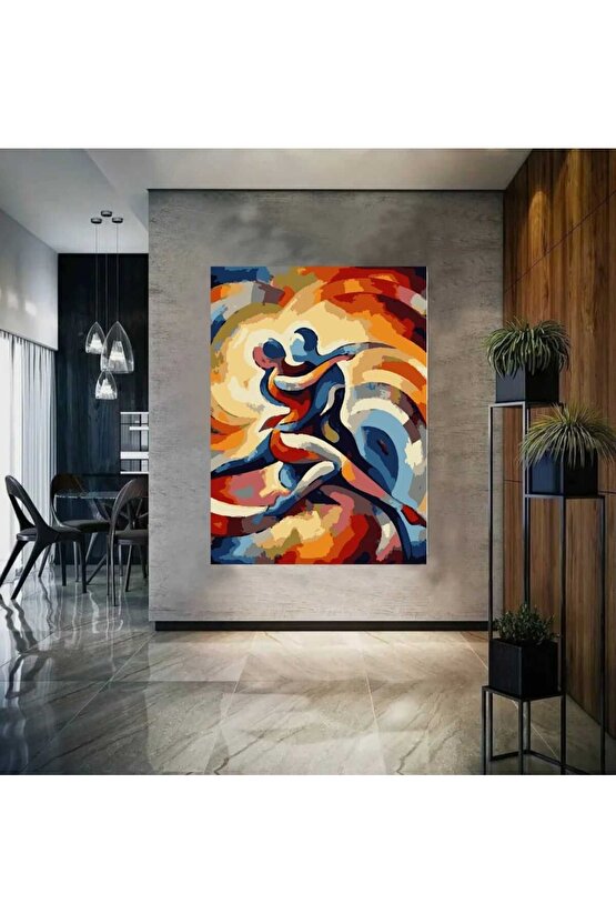 Sayılarla Boyama Kasnaklı Tablo Seti Fırça Boya Dahil 40x50 ABSTRACT1