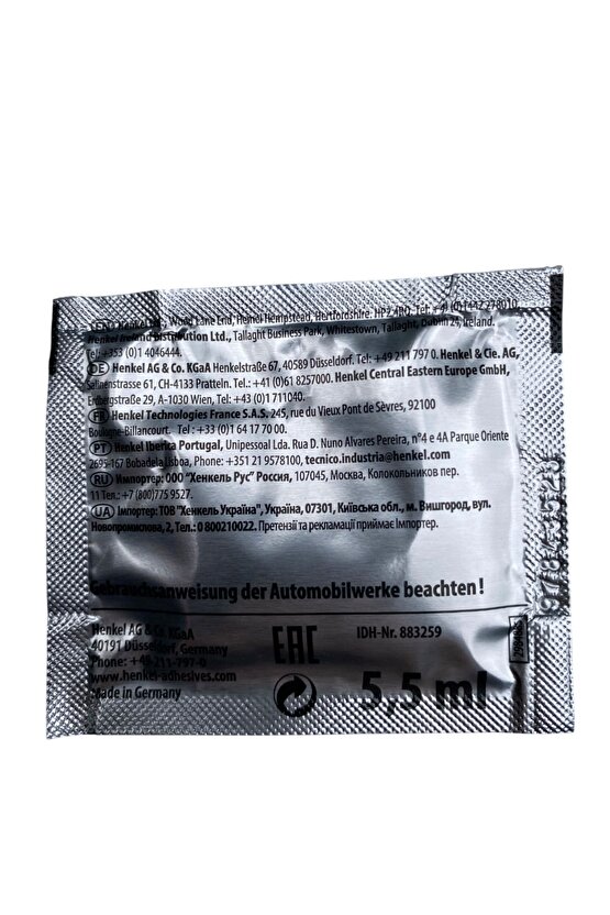 Henkel Teroson VR 500 Balata yağı, gres 5,5 ml. (Made in Germany)