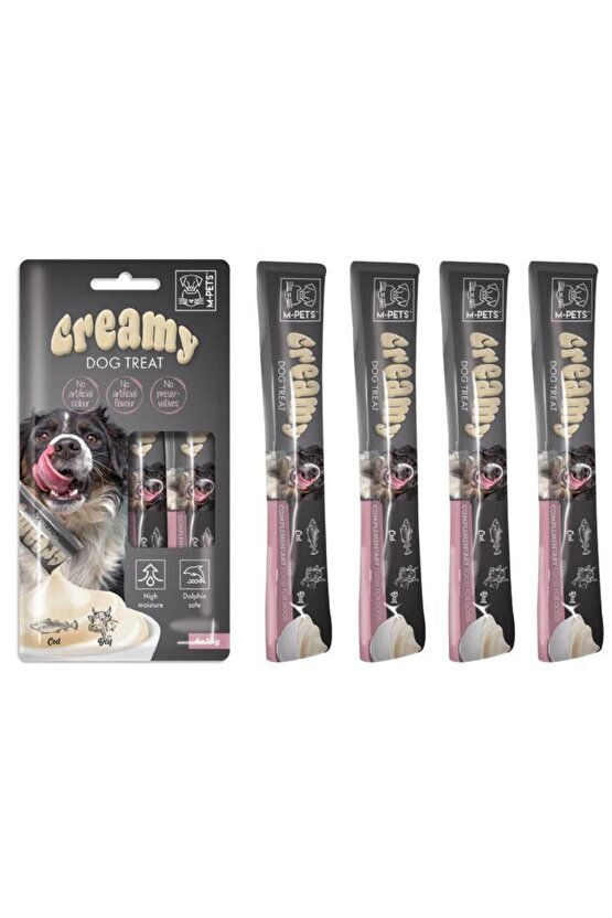 Köpek Ödülü Creamy Morina Balıklı Biftekli 4x15gr