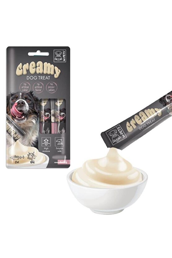 Köpek Ödülü Creamy Morina Balıklı Biftekli 4x15gr