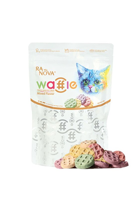 Dondurularak Kurutulmuş Etli Waffle Kedi Ödülü 60 gr