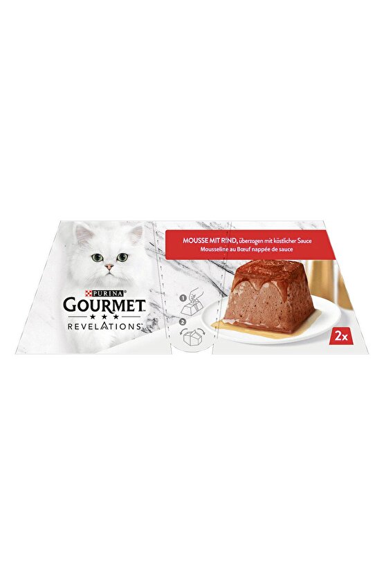 Purina Gourmet Revelations Sığır Etli Kedi Yaş Maması 2x57gr - Kedi Pastası