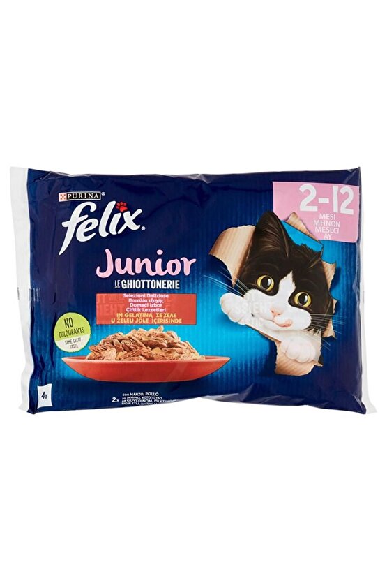 Multipack Junior Sığır Etli Ve Tavuklu Yavru Kedi Konservesi 4x85 gr