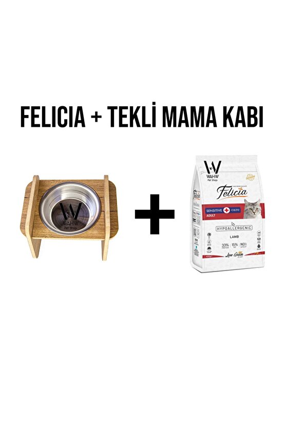 Mama Kabı Hediyeli Felicia Düşük Tahıllı Kuzulu Yetişkin Kedi Maması 400 gr