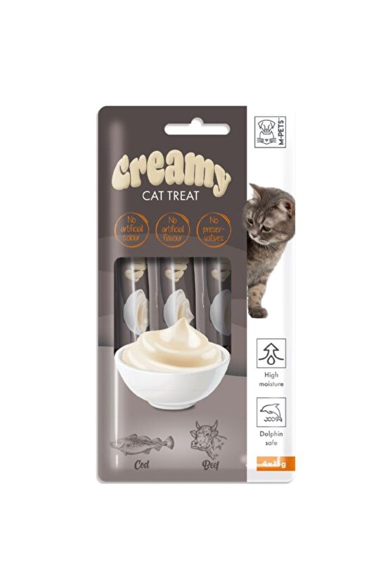 Creamy Morina Balıklı Biftekli Kedi Ödülü 4x15 gr