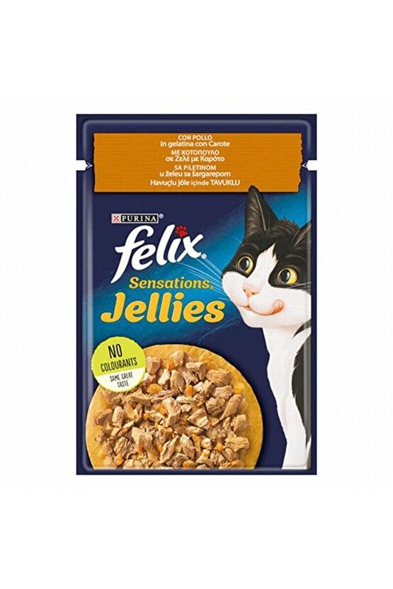 Pouch Sensations Jellies Tavuklu Ve Havuçlu Yetişkin Kedi Konservesi 6 Adet 85 gr - Petshopund